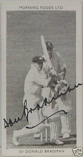 Morning Foods Bradman Card 1953