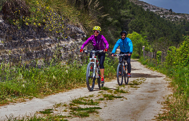 couple going for a bicycle ride together
