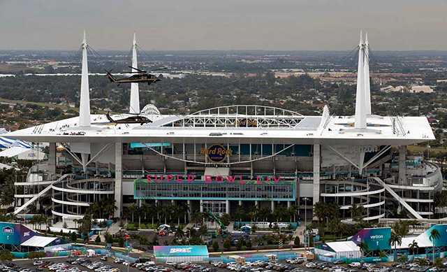 aerial view of the Hard Rock Stadium in Miami
