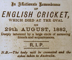 Cricket Ashes Ad