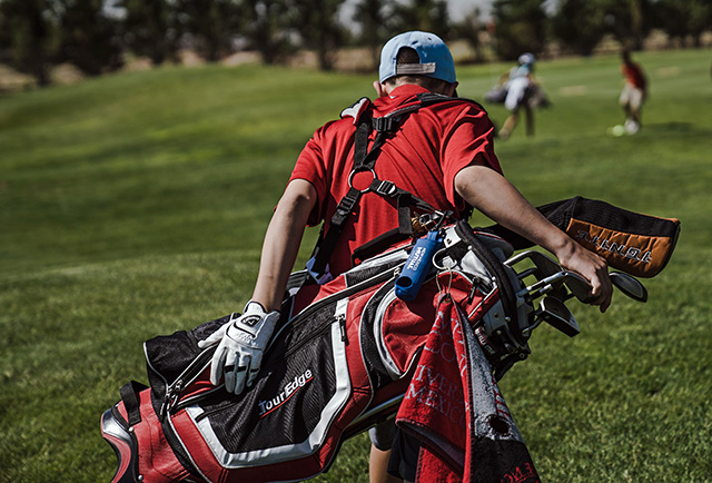 golf bag and towel