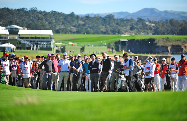 a large crowd attends the AT&T Pebble Beach National Pro-Am