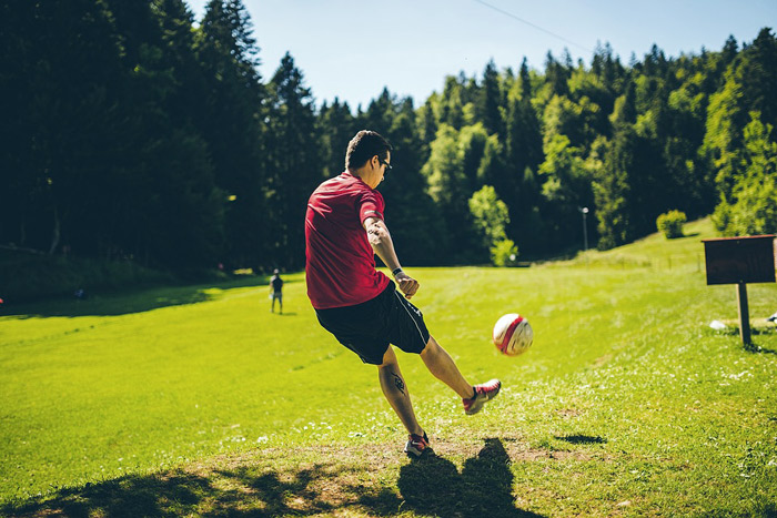 a mix of golf and football