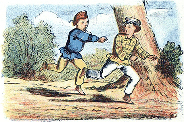 children playing a game of tag