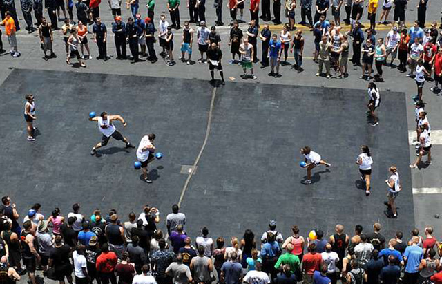 dodgeball game from above