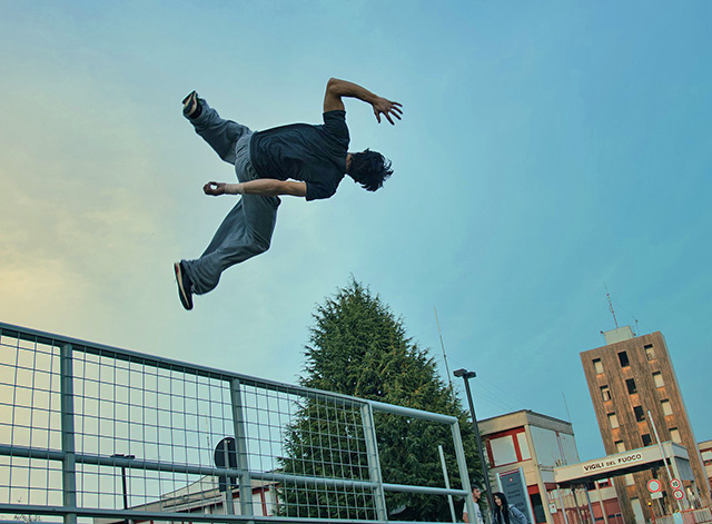 Parkour involves skillful gymnastics type movements