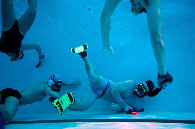 underwater hockey game