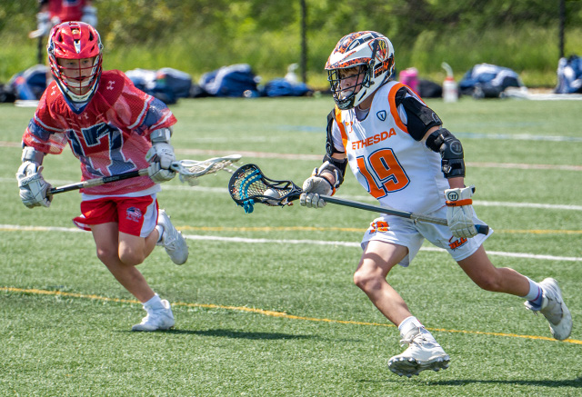 lacrosse match in action