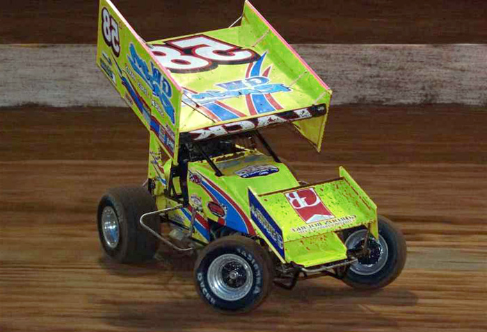 a winged sprint car