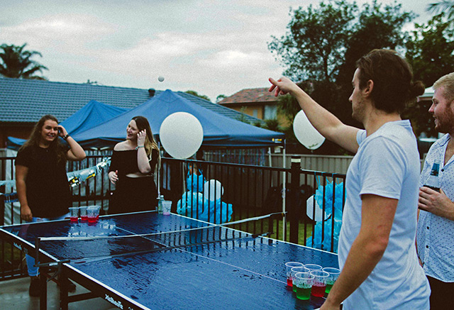 beer pong match