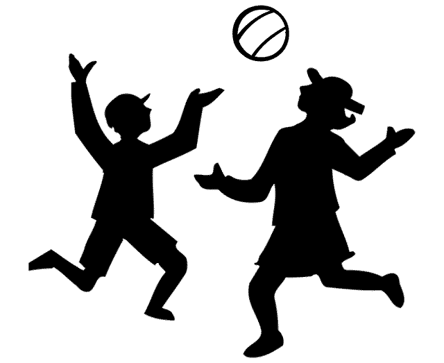 children playing volleyball