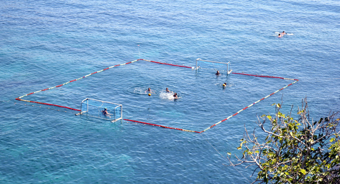 a beach water polo game