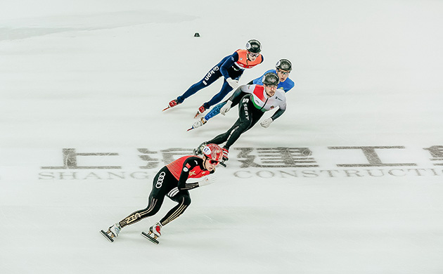 short track speed skating racers