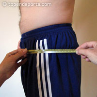 hip girth measurement technique showing tape placement