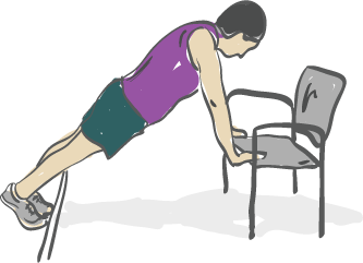 Chair push-up test demonstration