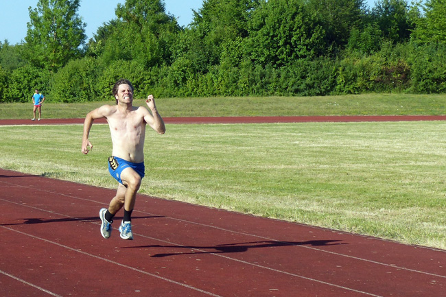 sprint running test on a track