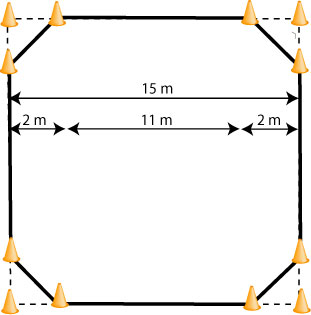 wheelchair beep test diagram